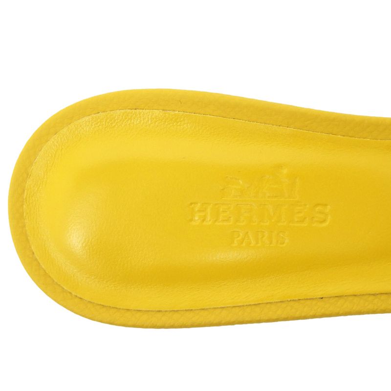 Hermes Oasis Sandals Size 35 Yellow Series Heel H Motif — view 8