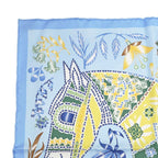 Hermes Carre 45 Scarf en Attendant Ulysse Silk Light Blue Bandana — view 3