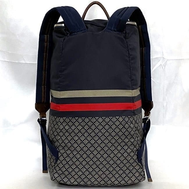 Gucci Backpack Navy Gray Diamante — view 4