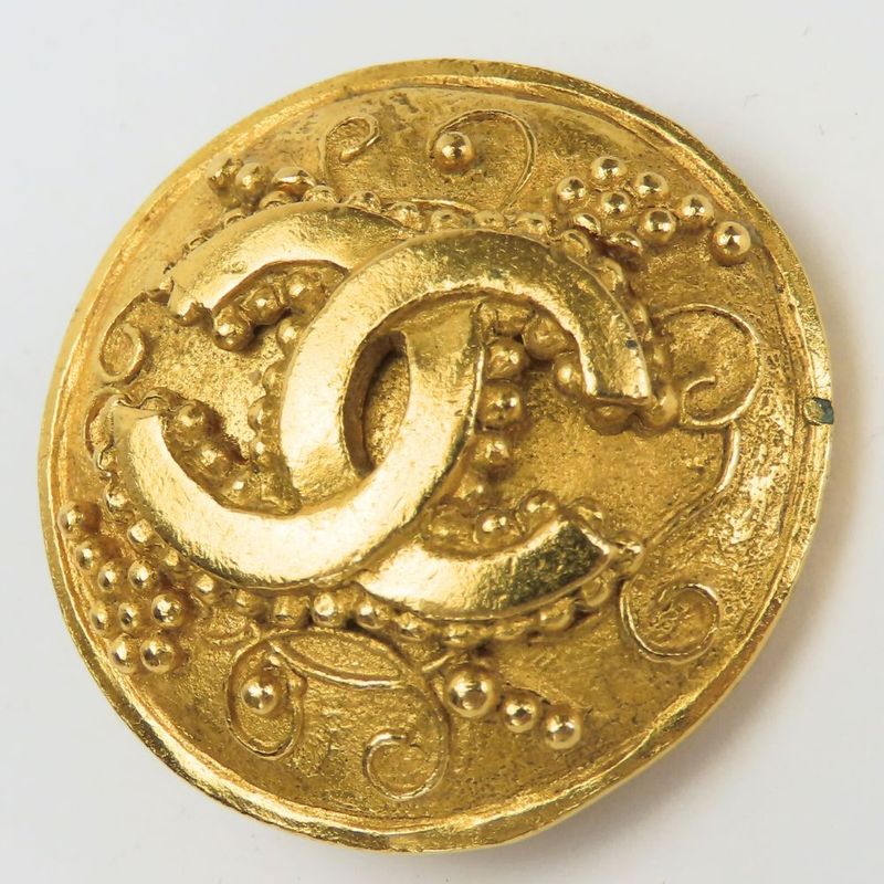 Chanel Earrings Coco Mark Metal Gold Plated Accessories 96 — view 7