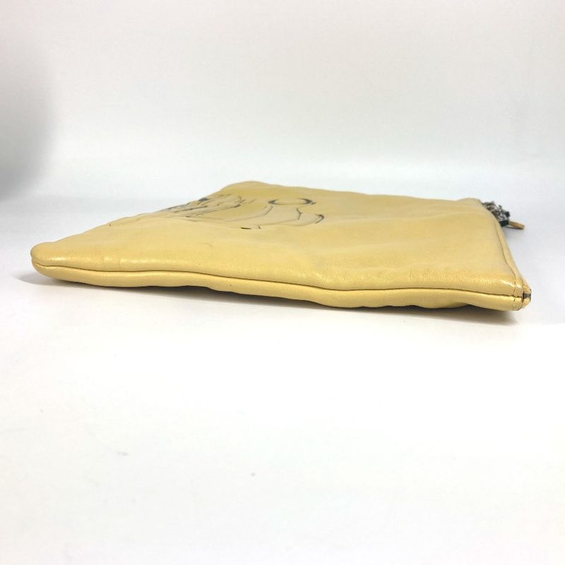 Chanel Clutch Bag Coco Havana Car Logo Leather Yellow — view 4