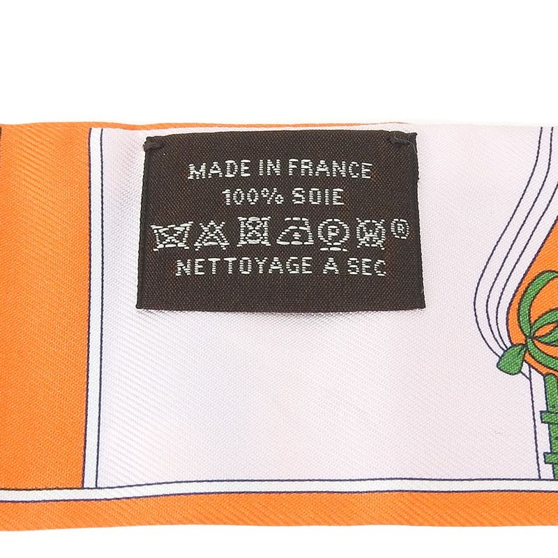 Hermes Twille Scarf Camails 100% Silk Orange Multicolor Small Accessories — view 6