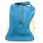 Hermes Boston Bag Victoria 43 Toile Ash Blue Jean — view 4