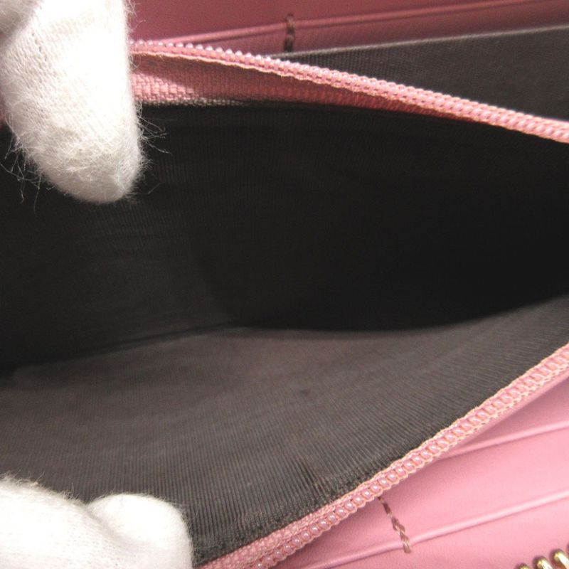Gucci Leather Pink Round Zipper Long Wallet 1196 — view 4