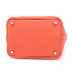Hermes Handbag Picotin Lock PM Taurillon Clemence Orange Field Silver Hardware — view 4