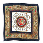Hermes 90 Carre Scarf Coin Emblem Black Silk, All-Over Print — view 2