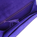 Hermes Vintage Dobris Shoulder Clutch Bag Purple 0 Suede 0058 — view 5