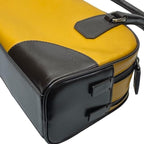 Prada Bow Sling Bag Tote Handbag Logo Leather Yellow Brown — view 3