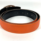 Hermes Belt Double H Logo Buckle Leather Orange — view 5