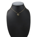 Christian Dior Necklace Metal Gold Plated Accessories CD Logo — view 9