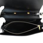 Celine Triomphe Trapeze 2-Way Shoulder Clutch Bag Leather Black Gold Hardware — view 6