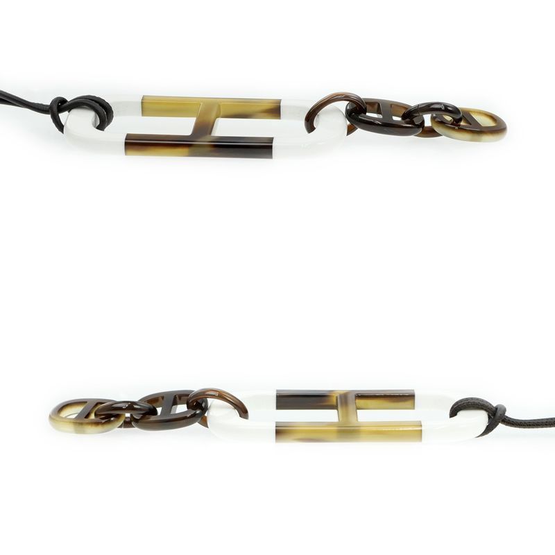 Hermes Necklace Amar Buffalo Horn White Brown Pendant Accessories — view 4