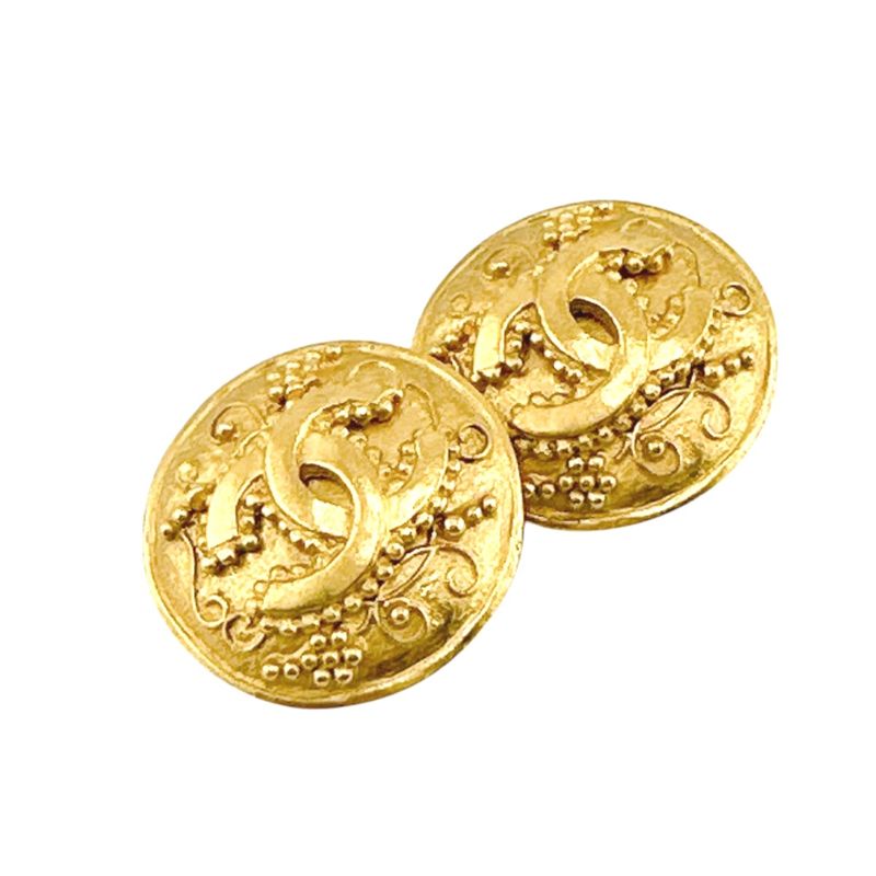 Chanel Vintage Large Earrings Coco Mark — view 5