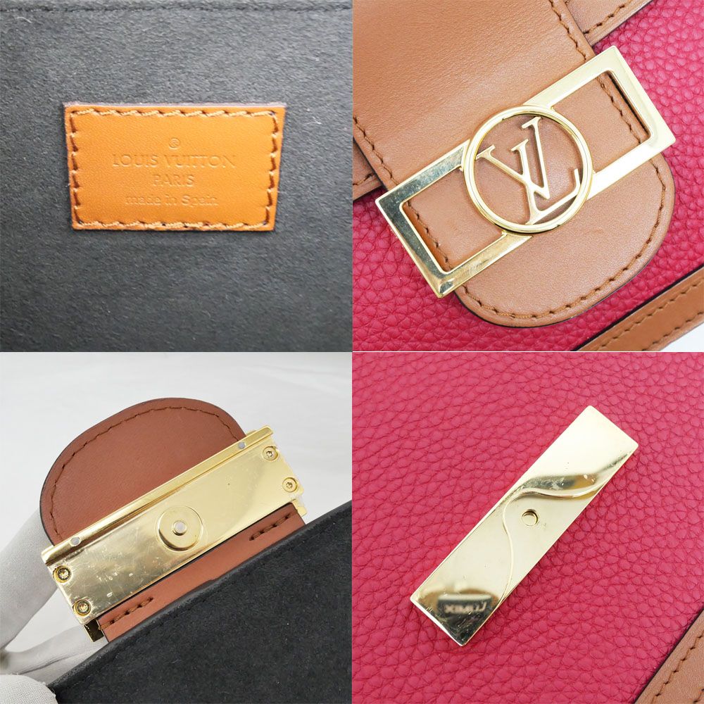 Louis Vuitton Dauphine MM Panama Scarlet Shoulder Bag Taurillon Leather — view 7