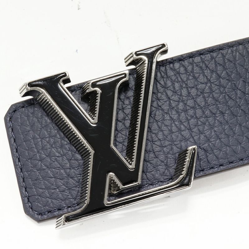Louis Vuitton Belt Taurillon Leather Navy Brown Tilt Reverse — view 6