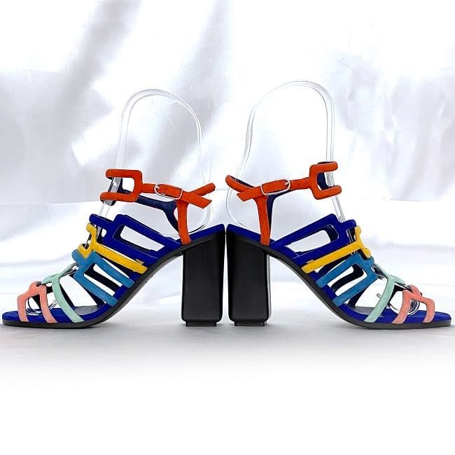 Hermes Sandals Navy Multicolor — view 6