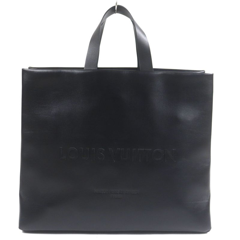 Louis Vuitton Shopper Tote MM Logo Design Cowhide Leather 2-Way Bag — view 3