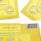 Hermes Silk Carre 90 Sequences Scarf Yellow — view 8