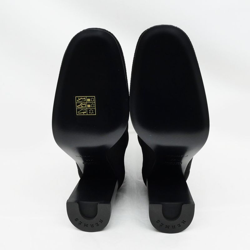 Hermes Jenna 90 Black Size 38 1 2 Short Knit Boots — view 6