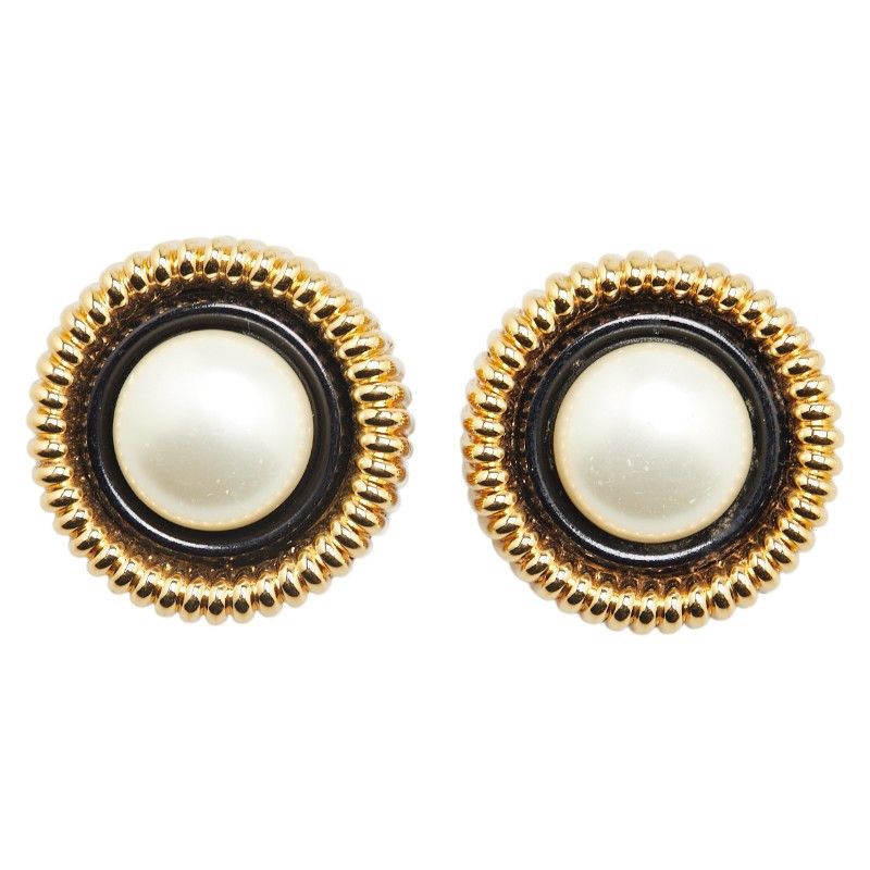 Chanel Gold Black Plated Faux Pearl — view 3