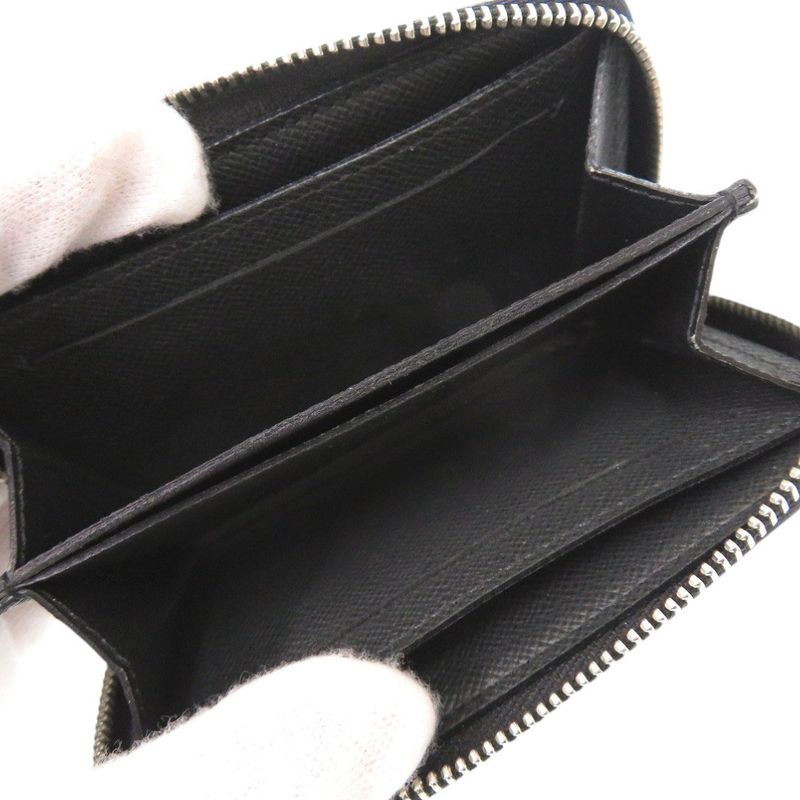 Louis Vuitton Zippy Coin Purse Taiga Leather Black Case Wallet — view 4