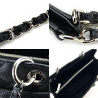 Chanel Tote Bag Grand Shopping GST Quilted Caviar Leather Black Silver Hardware Chain 14 Coco — view 6