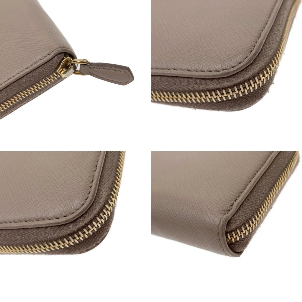 Prada Saffiano Long Wallet Round Zipper 1 Ml506 Beige — view 5