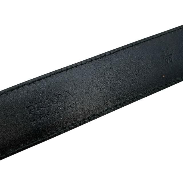 Prada 2 Cc121 4 Belt Saffiano Leather Black Silver — view 8