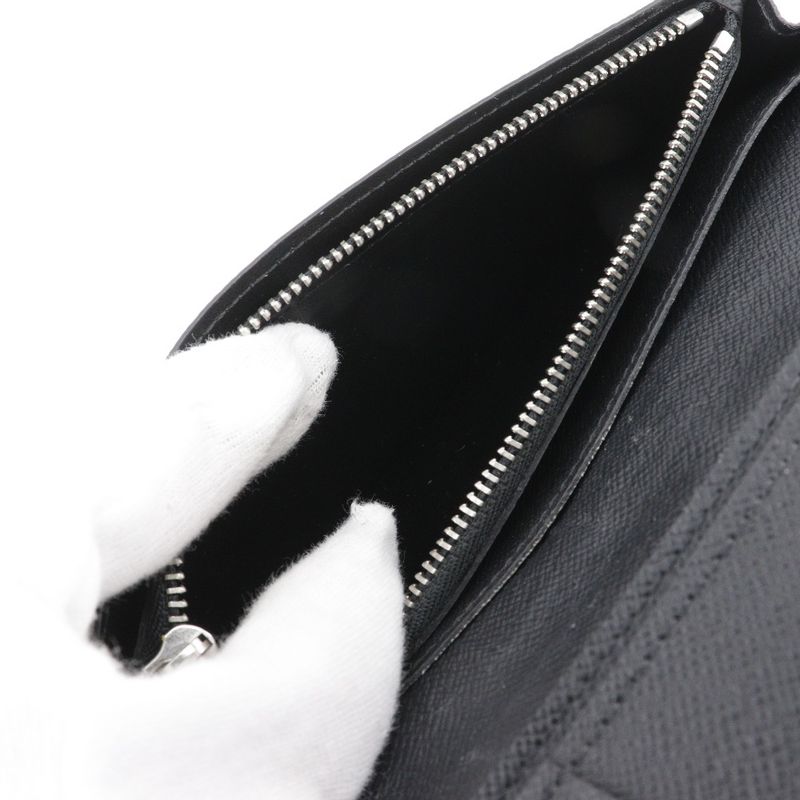 Louis Vuitton Portefeuille Brazza Taiga Noir Black Ta0138 Long — view 8