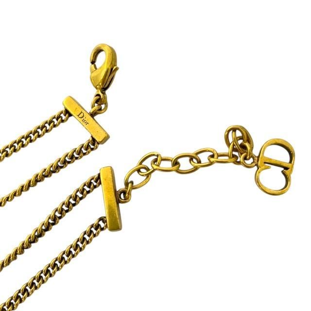 Christian Dior J'a 2 Chain Choker Necklace Antique Gold Metal — view 7