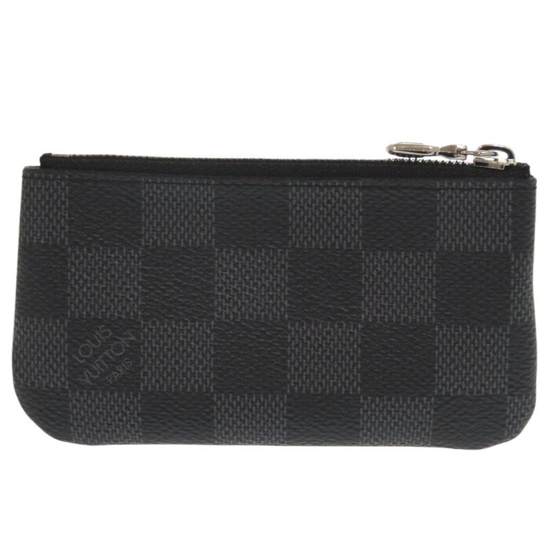 Louis Vuitton Pochette Cles Damier Graphite Black Coin Case 1070 — view 2