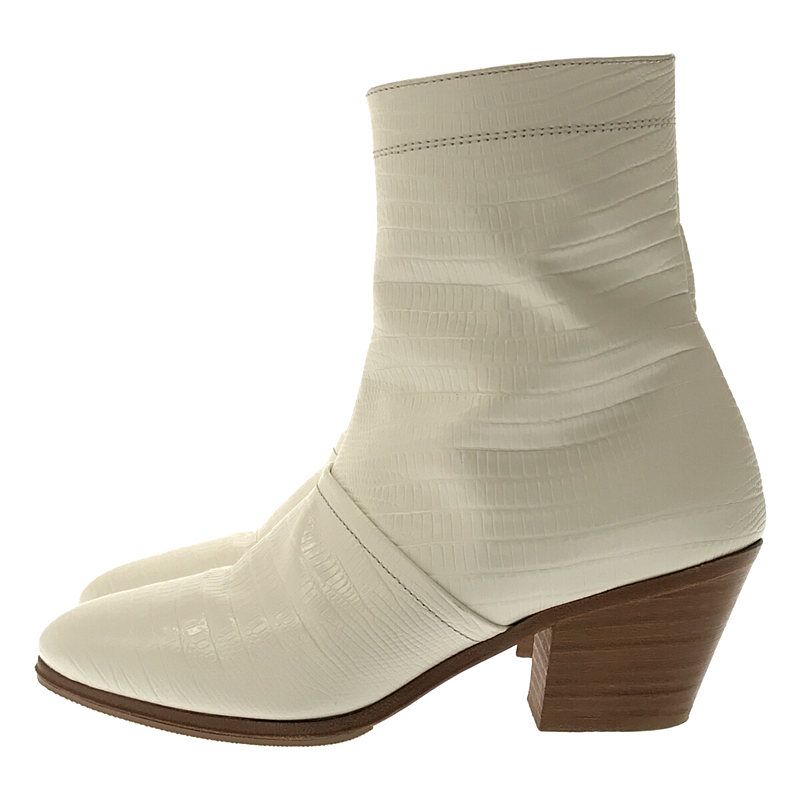 Celine Croc Shape Pressed Short Boots 34 White — view 2