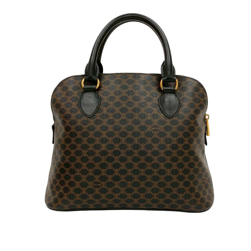 Celine Vintage Macadam Blason Pattern Logo Leather Handbag — view 4