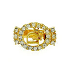 Christian Dior GP Rhinestone Logo Ring Gold — view 3