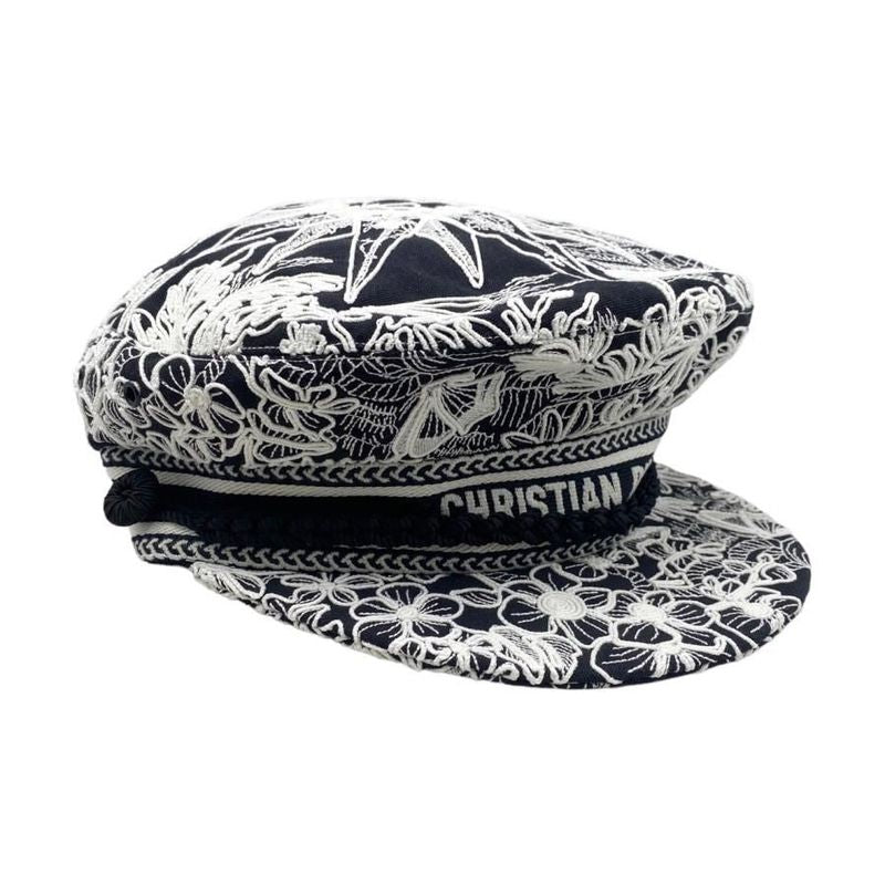 Christian Dior Sailor Cap Embroidered Design Travel 31 Rev920 X131 56 Size — view 2