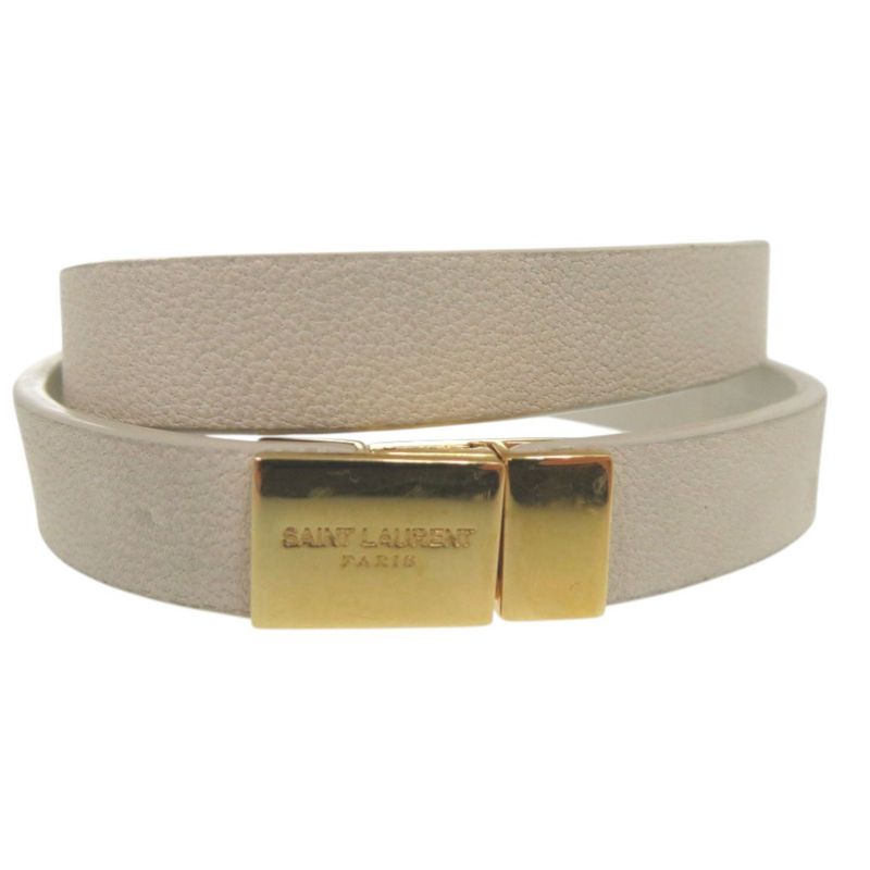 Yves Saint Laurent Opium Double Loop Bracelet Leather White 0736 — view 5