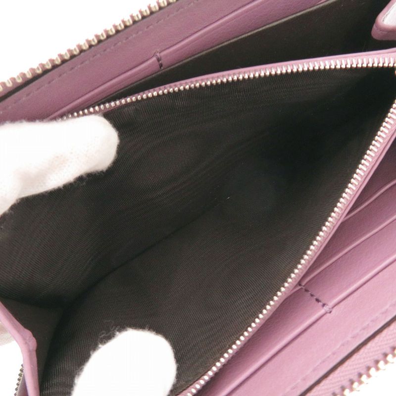 Gucci Round Zipper Matte Croc Purple Long Wallet 1313 — view 6