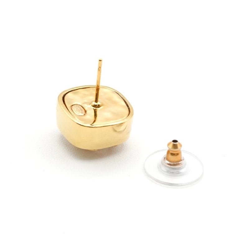 Chanel Earrings Gold Coco Mark Square — view 5