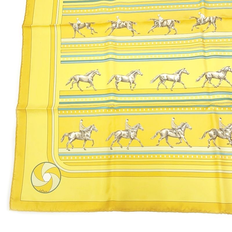 Hermes Silk Carre 90 Sequences Scarf Yellow — view 6