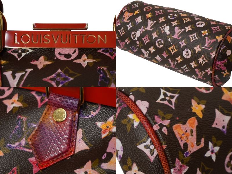 Louis Vuitton Monogram Water Color Richard Prince Papillon Handbag Brown — view 7