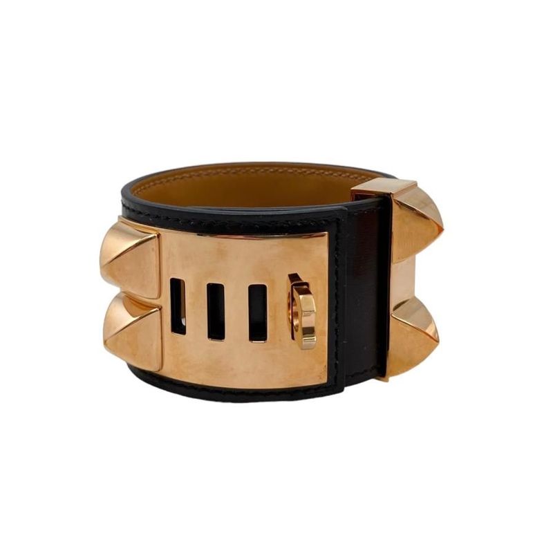 Hermes Bracelet Collier de Chien Cd89 T2 Leather Medallion — view 3