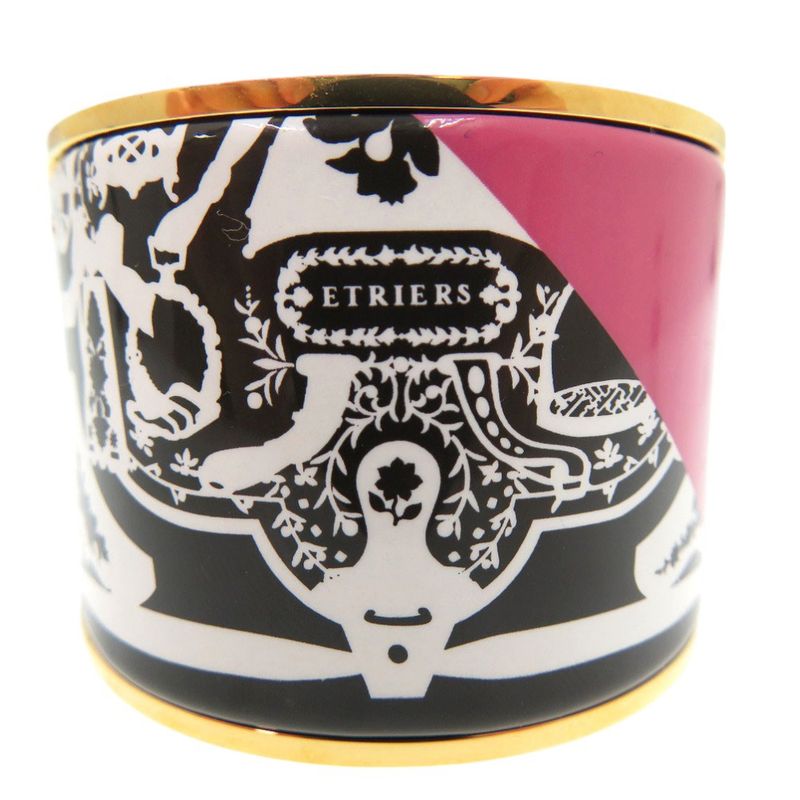 Hermes Emile GM Bangle Bracelet Charniere Enamel Gold 1874 — view 8