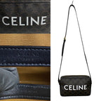 Celine Triomphe Messenger Medium Leather Mini Shoulder Bag Pochette Black 33540