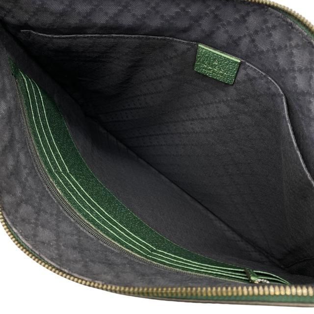 Gucci Hysteria Clutch Bag Second Document Handbag Leather Green — view 8