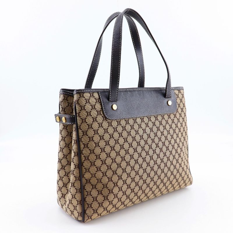 Celine Macadam Canvas and Calf Brown Handbag — view 3