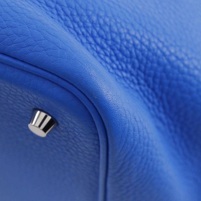 Hermes Picotin Lock MM Taurillon Clemence Blue Idylla Handbag — view 5