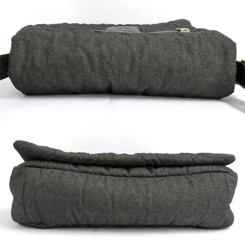Chanel Cocococoon Messenger Bag Cotton Shoulder Denim Black — view 4