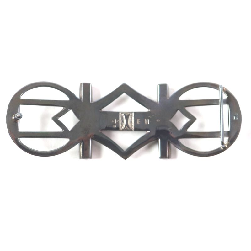 Hermes Touareg Hand Engraved Design Chrome Color Leather Use Belt Buckle SV 925 — view 4