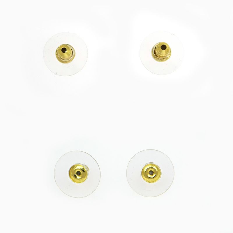 Chanel Flower Motif Earrings Pair Abc244 Pink Black Gold Color Accessori — view 8
