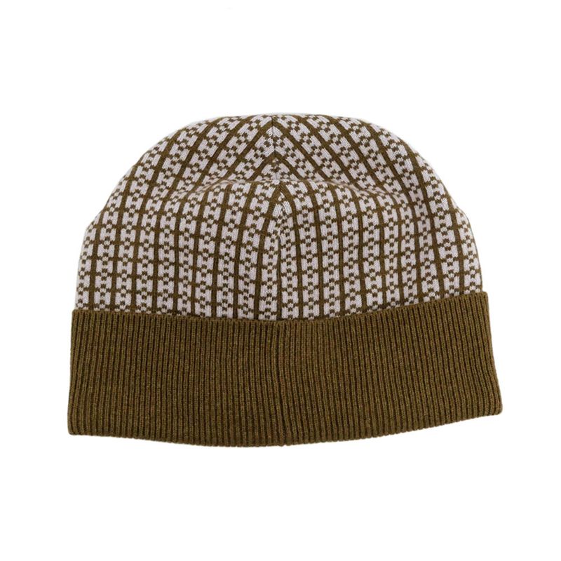 Hermes Knit Hat Beanie Brown Pink M Size Cashmere Cap — view 2